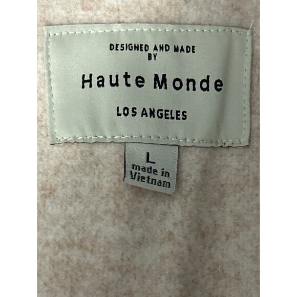 Haute Monde Boutique Coat Size Large Heather Cream and Tan Pockets NWT - Picture 7 of 10